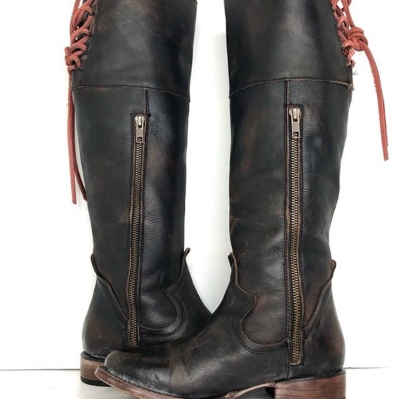 Freebird Cyn Knee High Distressed Leather Boots - Picture 3 of 5